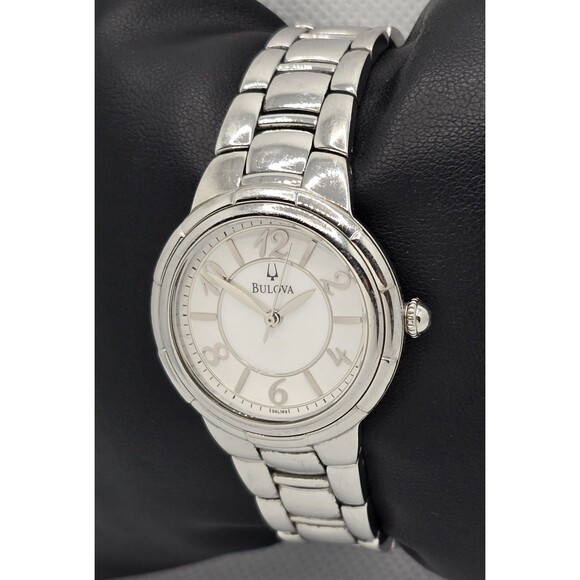 Women\'s Bulova Round MOP Dial Silver Tone Case Link Bracelet Band Watch 04 main image 8